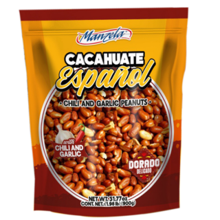 Manzela cacahuate español con Chili & Garlic 900Gr (1.98lb) 1bag