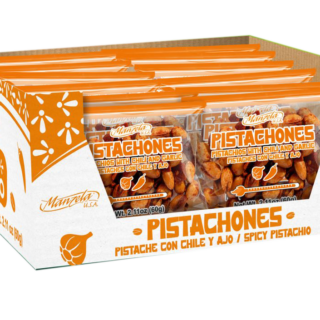 Manzela Pistachones Pistacho con Chili & Garlic 60Gr (2.11oz) 20Bags